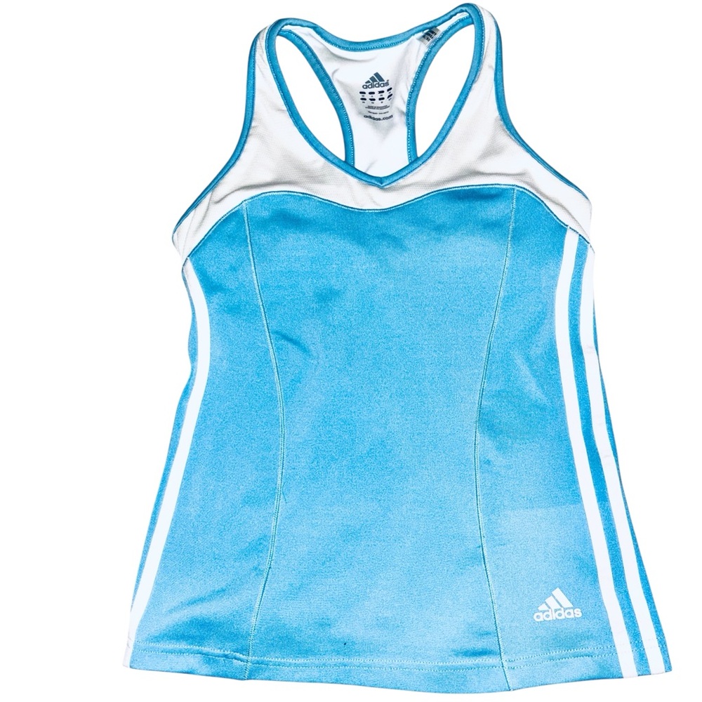 Adidas✨$3 When bundled✨ Blue and White Racerback Tank Top